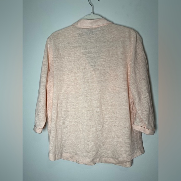 Chico’s 100% Linen Henley Top Size Chicos 2P Beachy, Summer, Vacation - Picture 7 of 8